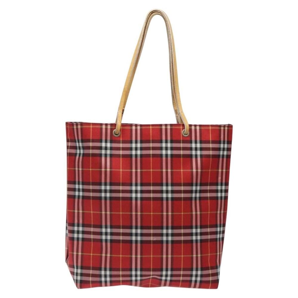 Burberry Nova Check Nylon Tote Bag Red